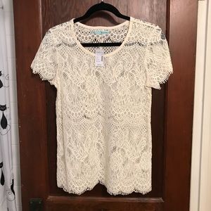 Cream Maurices medium lace shirt
